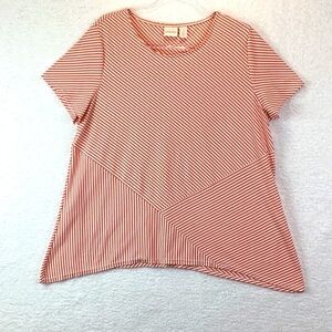 Chicos Women’s Size 3 Stripped Crew Neck Comfortable Top.
